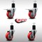 Service Caster 3.5'' SS Red Poly Swivel 1-3/4'' Expanding Stem Caster Set 2 Total Lock Brakes, 4PK SCC-SSEXTTL20S3514-PPUB-RED-2-S2-134 - alternate 4